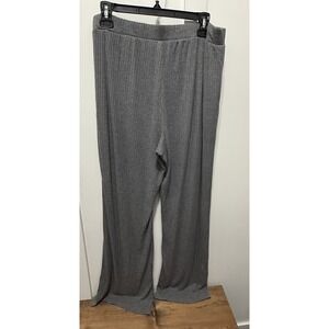 Haven Well Within‎ Ribbed Lounge Wide-Leg Pants Gray Size L Tencel Modal Relax